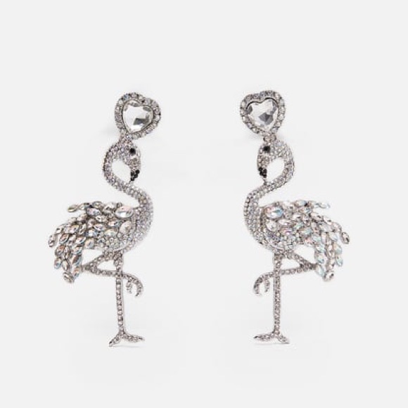 Zara sparkling flamingo earrings - Picture 4 of 5